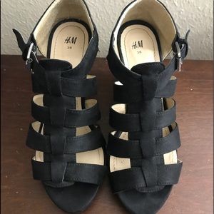 H & M Black Wedges